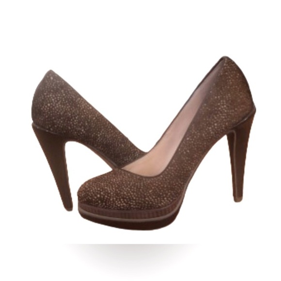 Cole Haan Shoes - Cole Haan leoprd prnt pony hair dble platform 4.5” patent heels SZ 6.5 Mobwife